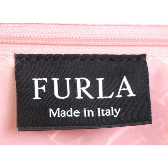 ROOMY Furla ITALY PEARL PINK GENUINE LEATHER SHOULDER BAG HANDBAG TOTE PURSE - Picture 15 of 16